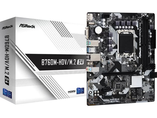 ASRock B760M-HDV/M.2 D4 MATX Motherboard For Intel LGA1700 CPUs